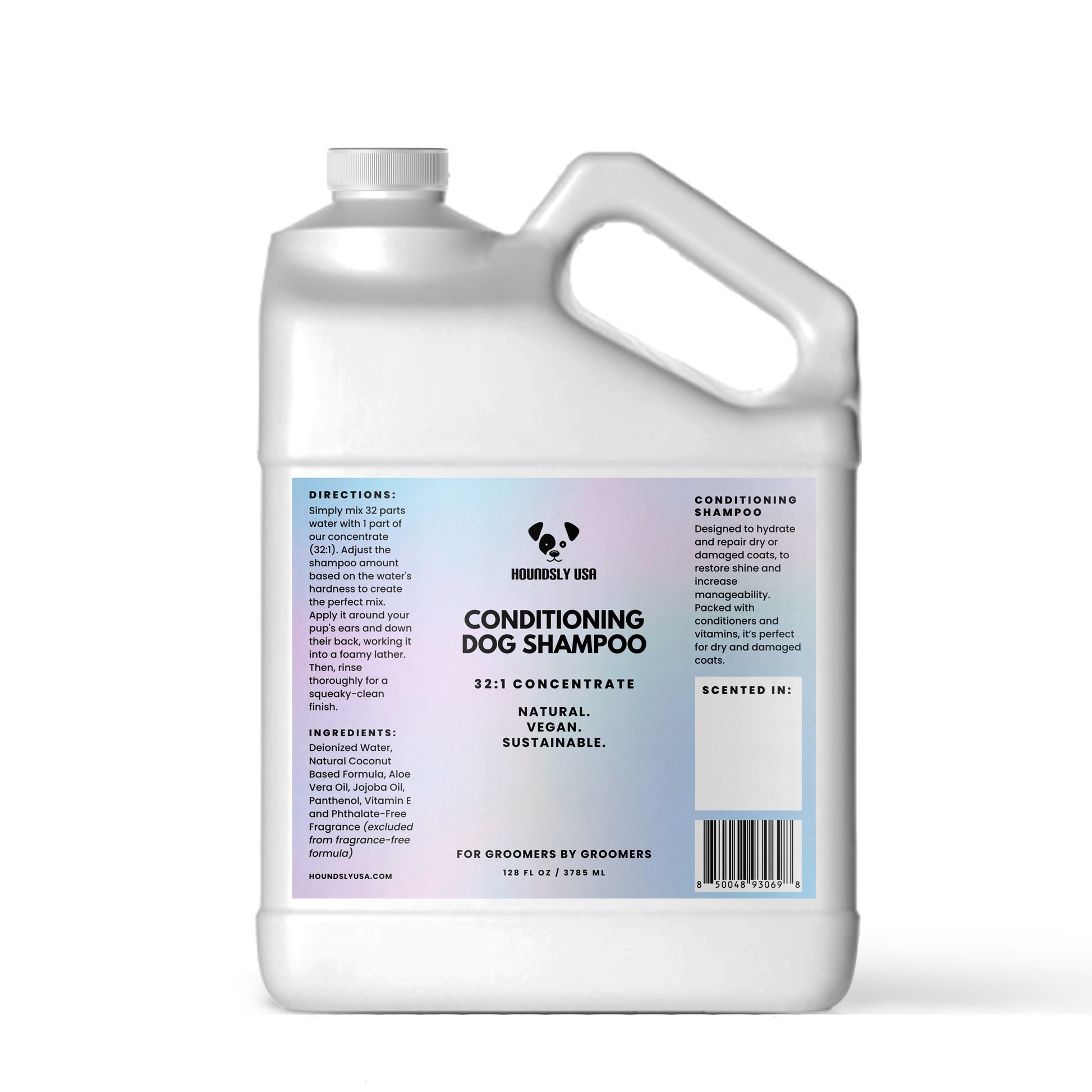 Conditioning Shampoo in 1 Gallon for Dog Groomers by Houndsly USA